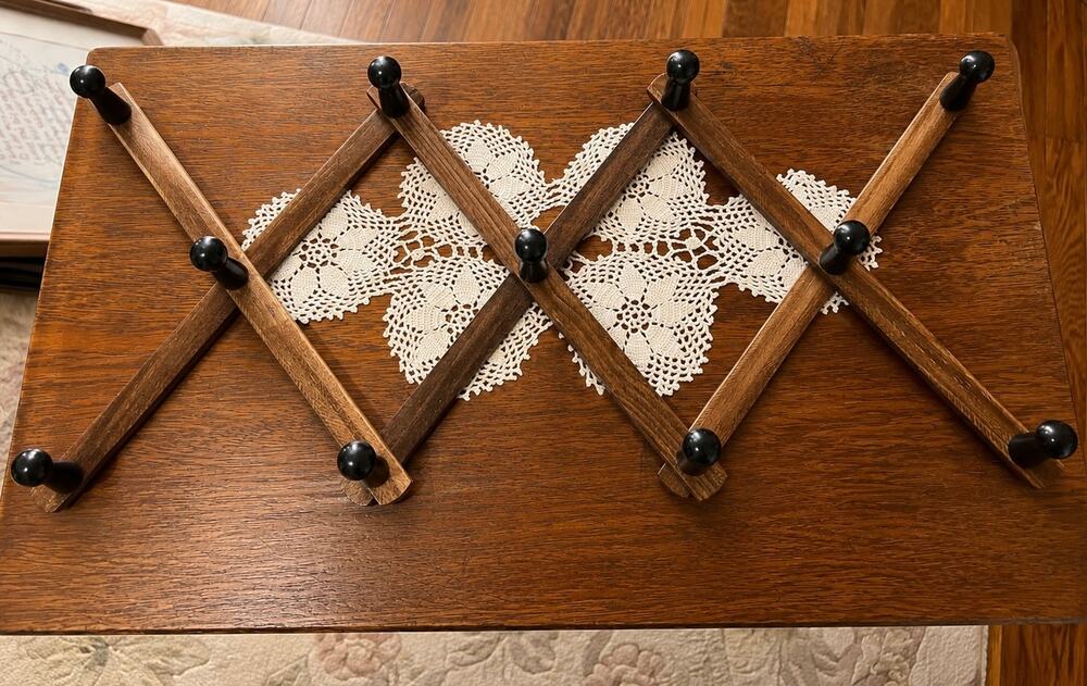 Solid Wood Accordion Rack - Brown/Black